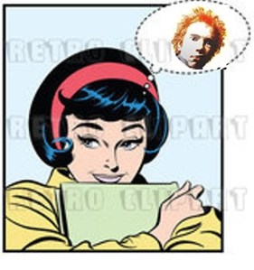 Retro pop art woman & johnny rotten